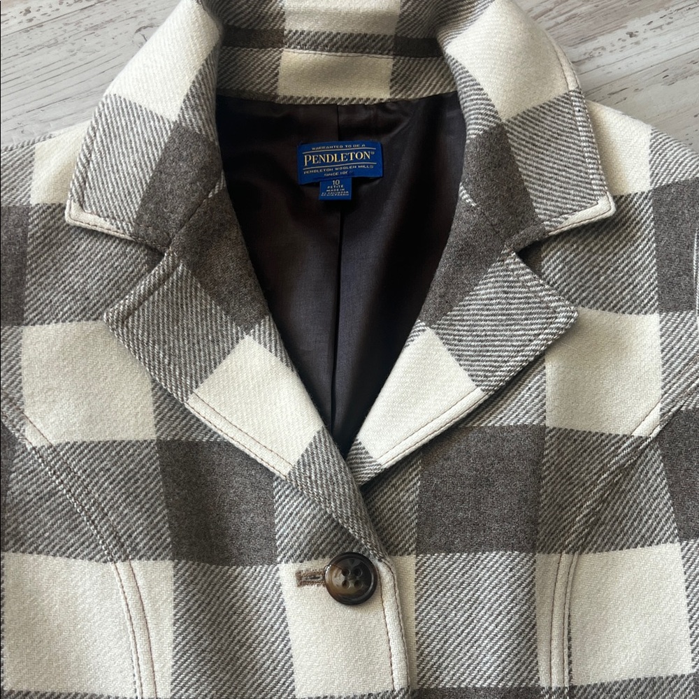 New Pendleton Plaid Double-Breasted Jacket Sz 10p… - image 2